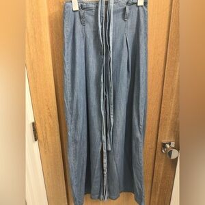 Light Wash Wide Leg Soft Denim with matching belt